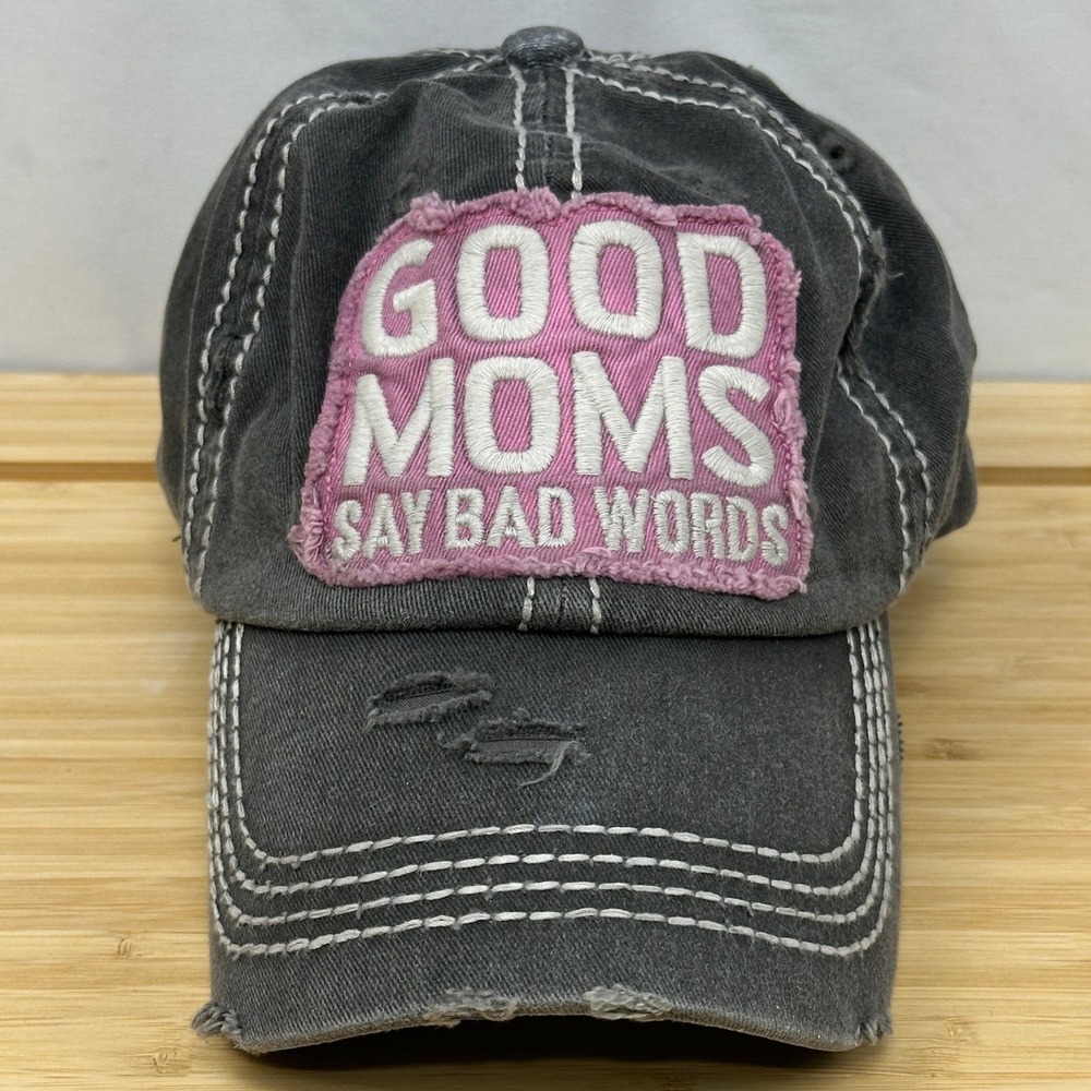 Good‎ Moms Say Bad Words Distressed Momlife Hat KBETHOS Baseball Cap Adult Gray